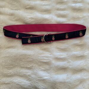 Toe Goz Pink and Navy Blue Pineapple Ribbon Belt